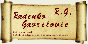 Radenko Gavrilović vizit kartica
